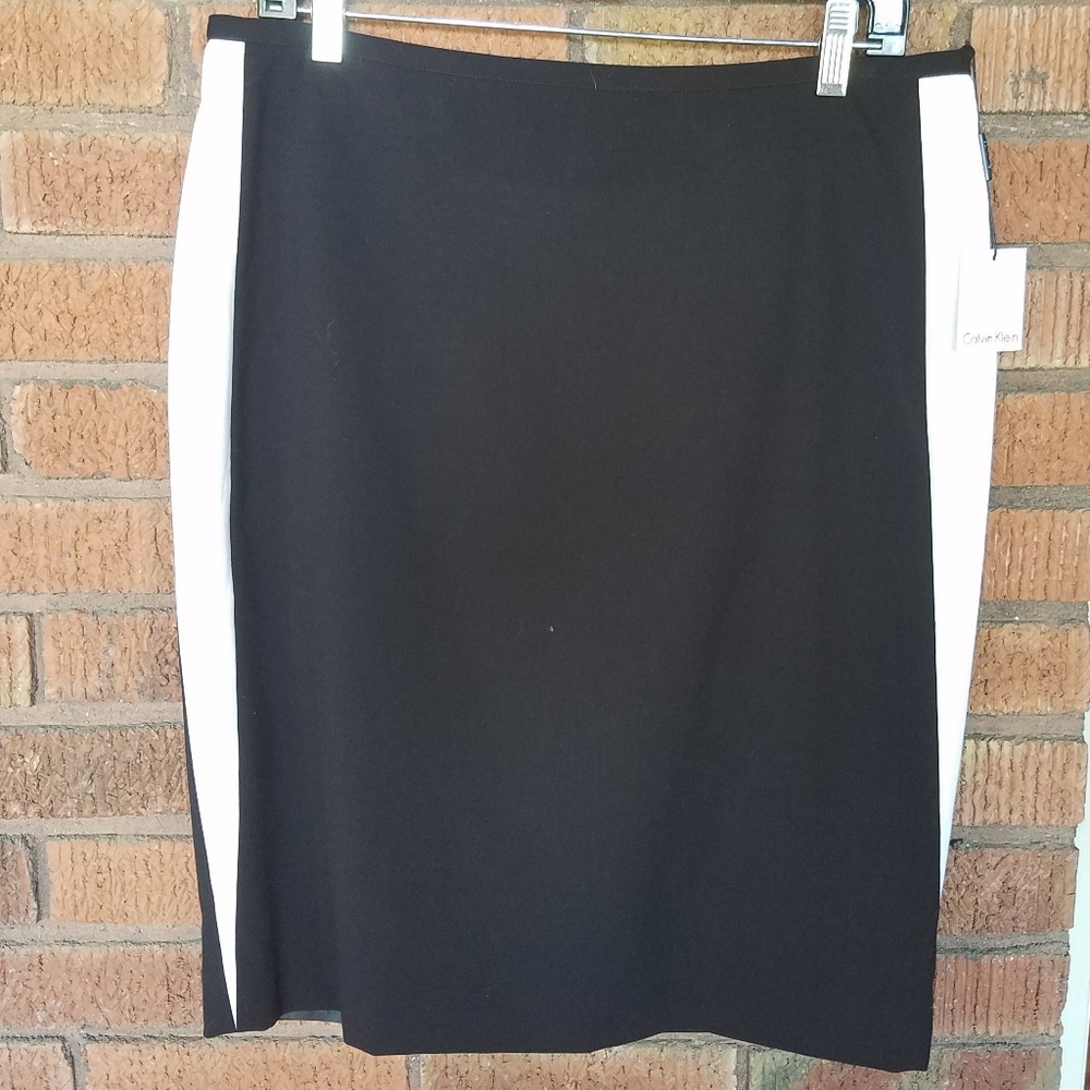 Calvin Klein Black and White Pencil Skirt